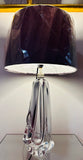 1950s Val St Lambert Clear Glass Table Lamp Signed