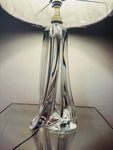 1950s Val St Lambert Clear Glass Table Lamp Signed