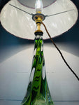 1950s Belgium Val St Lambert Light Green Twisted Glass Lamp Base