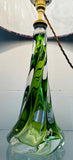 1950s Belgium Val St Lambert Light Green Twisted Glass Lamp Base