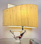 1950s DAUM France Crystal Glass Sailboat Table Lamp Signed