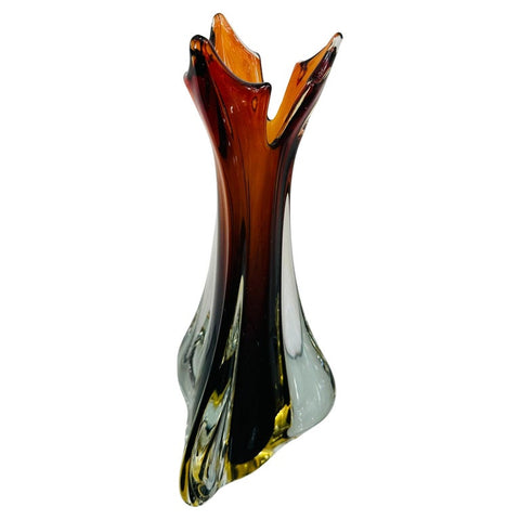 1950s Italian Murano Sommerso Art Glass Vase
