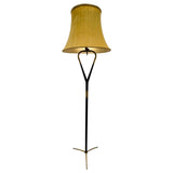 1950s Italian Brass & Wood Floor Lamp