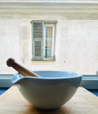 Large 1950s White Apothecary Porcelain Mortar & Pestle G.D.V. Bruère