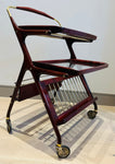 1950s Italian Brass & Wood Bar Cart by Cesare Lacca for Cassina