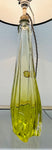 1950s Val St Lambert Lime Green Glass Table Lamp