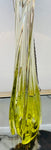 1950s Val St Lambert Lime Green Glass Table Lamp