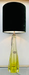 1950s Val St Lambert Lime Green Glass Table Lamp