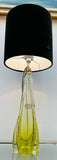 1950s Val St Lambert Lime Green Glass Table Lamp