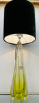 1950s Val St Lambert Lime Green Glass Table Lamp