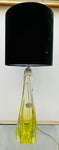 1950s Val St Lambert Lime Green Glass Table Lamp