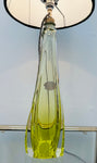 1950s Val St Lambert Lime Green Glass Table Lamp