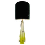 1950s Val St Lambert Lime Green Glass Table Lamp