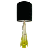 1950s Val St Lambert Lime Green Glass Table Lamp