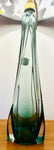 1950s Belgium Val St Lambert Green Crystal Glass Table Lamp