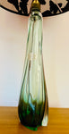 1950s Belgium Val St Lambert Green Crystal Glass Table Lamp