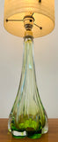 1950s Belgium Val St Lambert Lime Green Glass Lamp Base