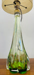 1950s Belgium Val St Lambert Lime Green Glass Lamp Base