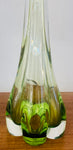 1950s Belgium Val St Lambert Lime Green Glass Lamp Base