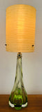 1950s Belgium Val St Lambert Lime Green Glass Lamp Base
