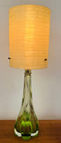 1950s Belgium Val St Lambert Lime Green Glass Lamp Base