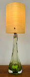 1950s Belgium Val St Lambert Lime Green Glass Lamp Base
