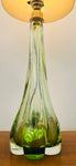 1950s Belgium Val St Lambert Lime Green Glass Lamp Base