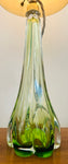 1950s Belgium Val St Lambert Lime Green Glass Lamp Base
