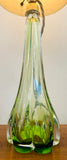 1950s Belgium Val St Lambert Lime Green Glass Lamp Base