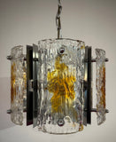 1960s Italian Mazzega Chrome & Murano Glass Pendant