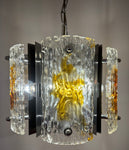 1960s Italian Mazzega Chrome & Murano Glass Pendant