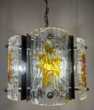 1960s Italian Mazzega Chrome & Murano Glass Pendant