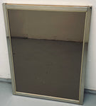 1960s Belgium Chrome Bronzed Glass Wall Mirror