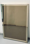 1960s Belgium Chrome Bronzed Glass Wall Mirror