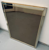 1960s Belgium Chrome Bronzed Glass Wall Mirror