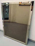 1960s Belgium Chrome Bronzed Glass Wall Mirror