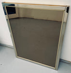 1960s Belgium Chrome Bronzed Glass Wall Mirror