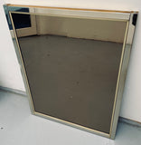 1960s Belgium Chrome Bronzed Glass Wall Mirror