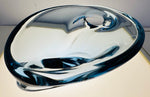 1960s Danish Blue Glass Bowl attributed to Holmegaard