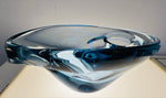 1960s Danish Blue Glass Bowl attributed to Holmegaard