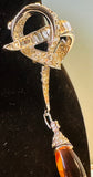 1960s Marcel Boucher Ribbon & Amber Teardrop Brooch 8102P