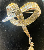 1960s Marcel Boucher Ribbon & Amber Teardrop Brooch 8102P