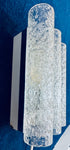 1960s Doria Leuchten Iced Glass & Chrome Wall Light