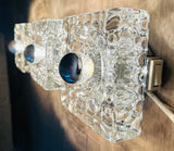 1960s German Egon Hillebrand Triple Glass Wall Sconce