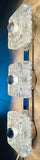 1960s German Egon Hillebrand Triple Glass Wall Sconce