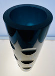 1960s German Friedrich Blue Lens Cut Crystal Vase