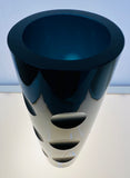 1960s German Friedrich Blue Lens Cut Crystal Vase