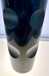 1960s German Friedrich Blue Lens Cut Crystal Vase