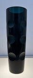 1960s German Friedrich Blue Lens Cut Crystal Vase