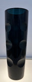 1960s German Friedrich Blue Lens Cut Crystal Vase